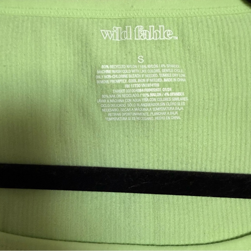 Wild Fable Green Ribbed Crop Top - Picture 4 of 7